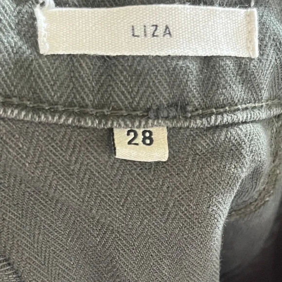 Imogene + Willie olive green Liza herringbone twill utility pants women’s 28 - Picture 7 of 9